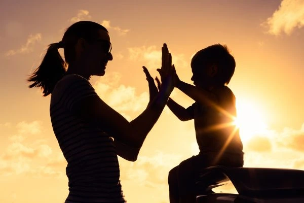 Image of happy mother and child after resolving child arrangements Haverfordwest